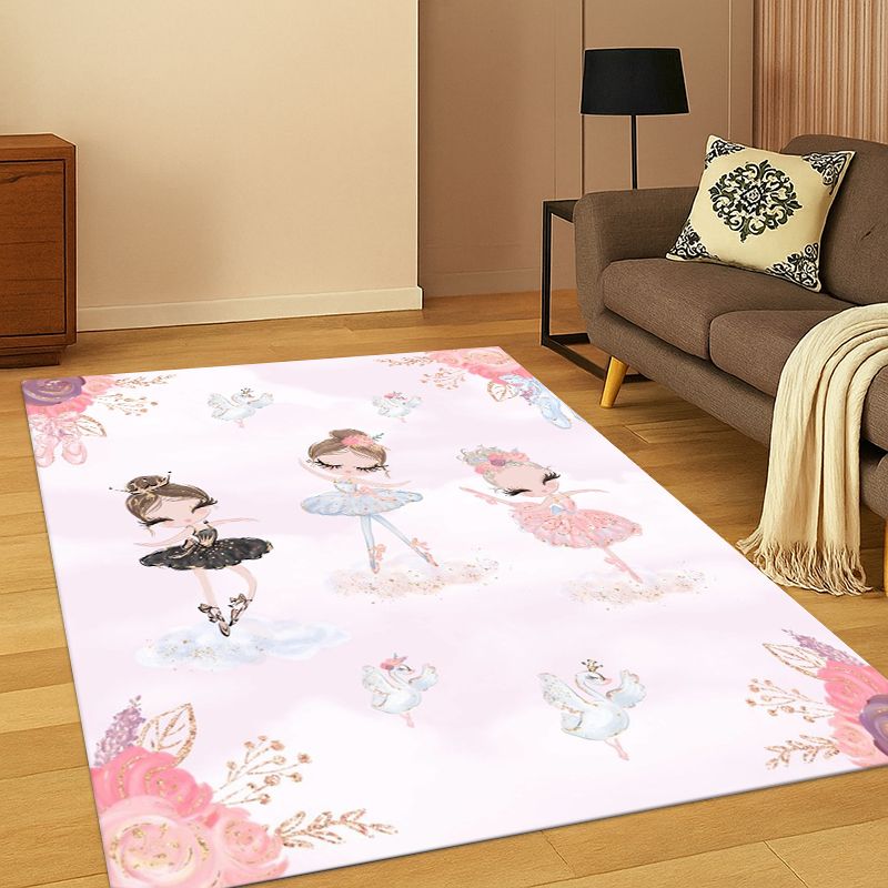 Kids Outdoor Area - Tappeto Decorativo con Ballerina Cartoon per